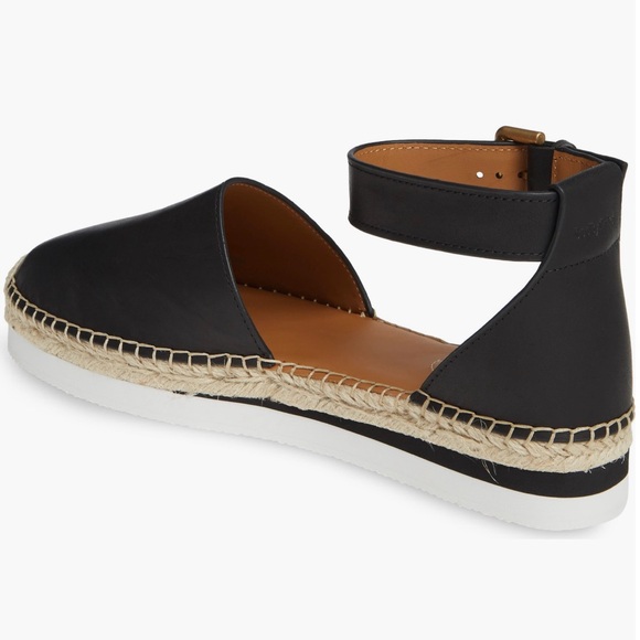 NIB See By Chloe Glyn Leather Espadrille with Ankle Strap - Size 8 - Picture 2 of 8